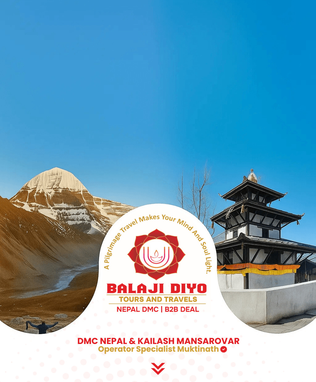 Mountain landscape with traveler (mobile)